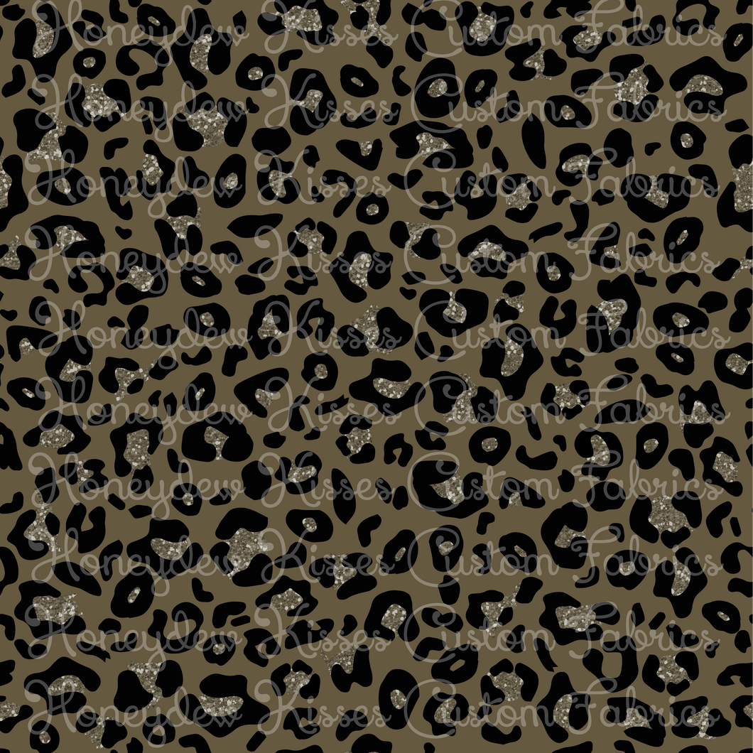 Leopard - Olive Green Glitter