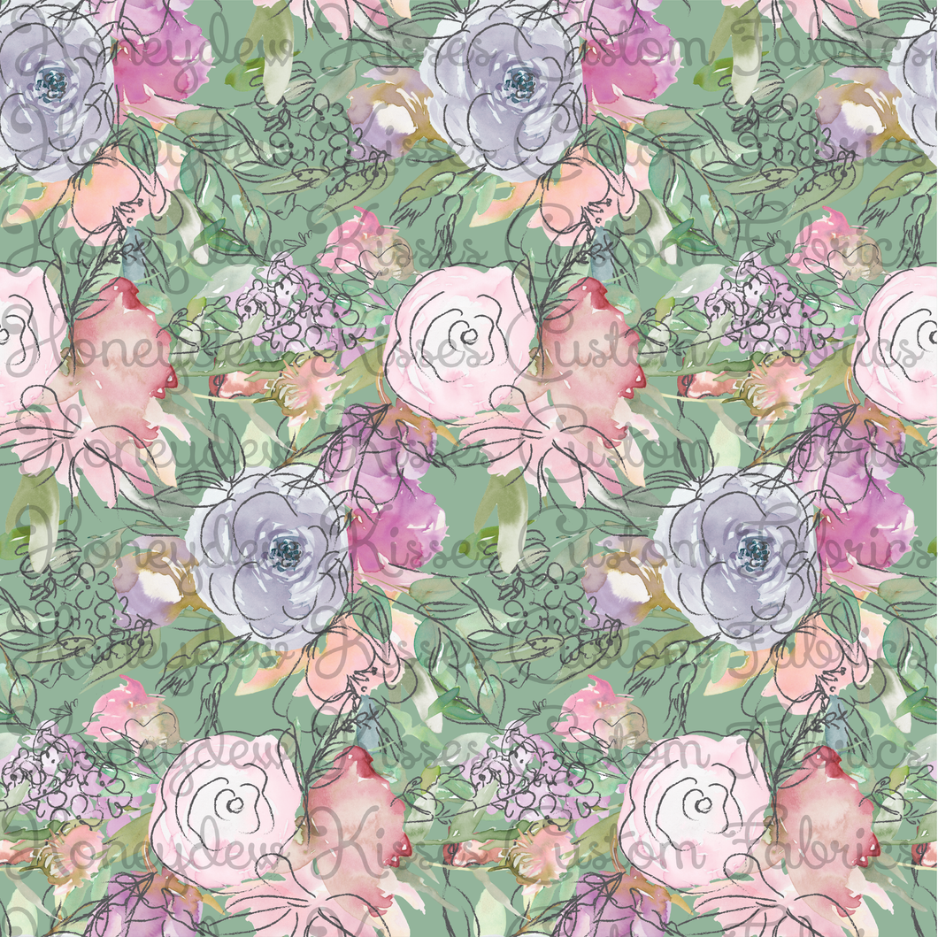 Sketchy Floral - Green