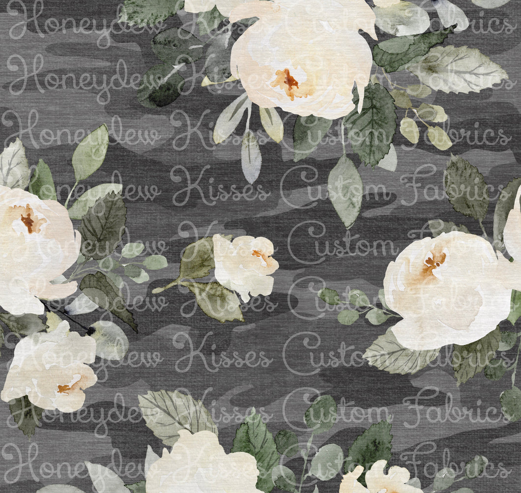 Distressed Camo - Grey Floral
