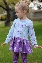 Purple Geo - Floral Stripes