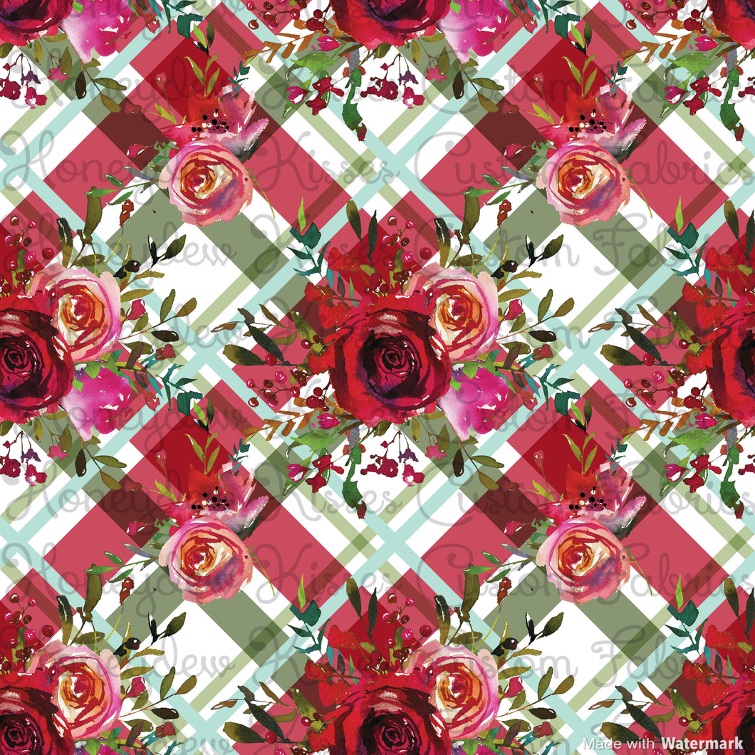 Christmas Plaid Floral