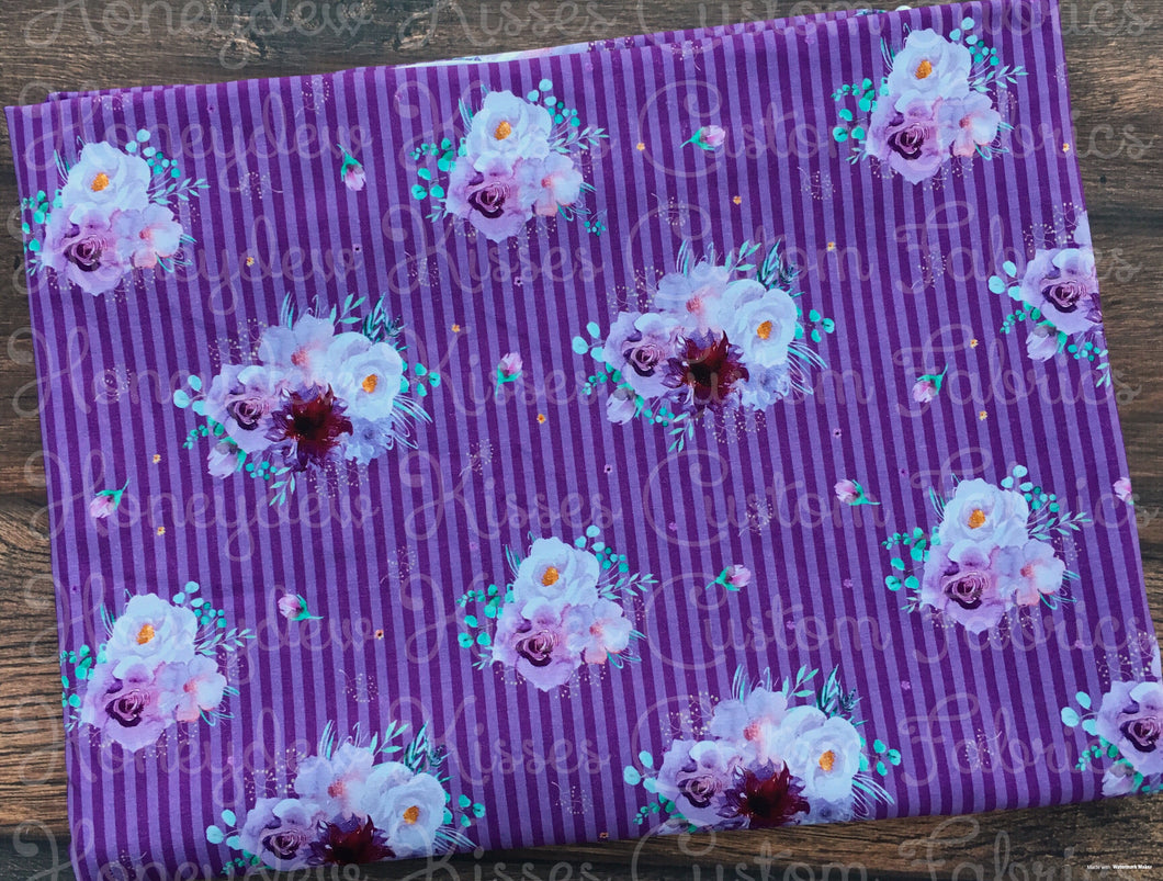 Purple Geo - Floral Stripes