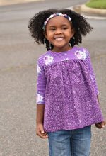 Purple Geo - Floral Stripes