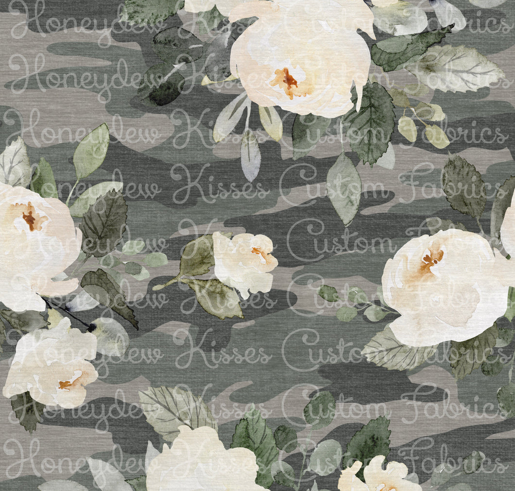 Distressed Camo - Olive Floral
